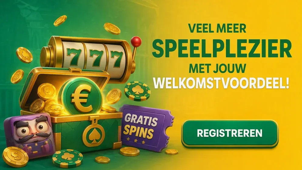 Welkomstbonus aanbieding met euro symbool en gratis spins